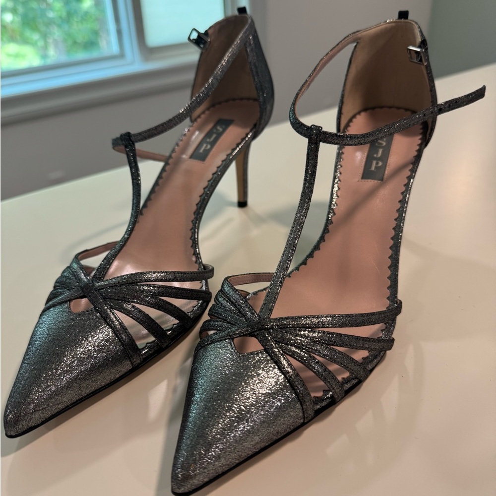 SJP by Sarah Jessica Parker Silver Strappy Heels